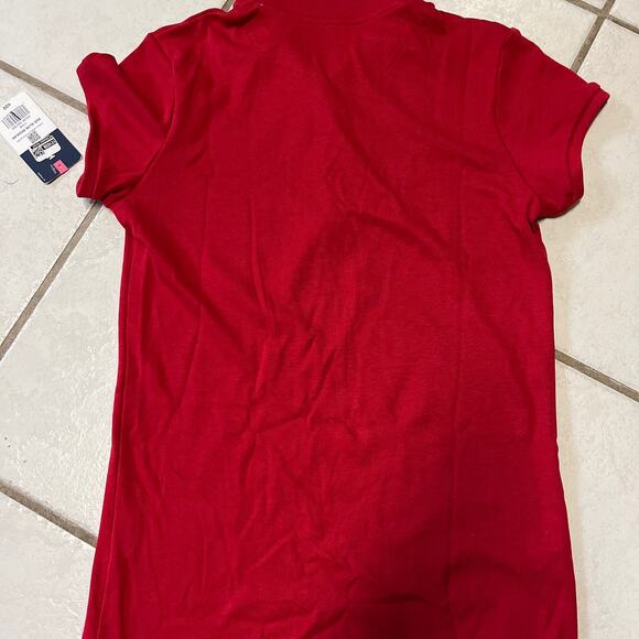 Izod Girls Red 18R Polo Shirt School Approved * Scalloped Collar NWT - Picture 3 of 4